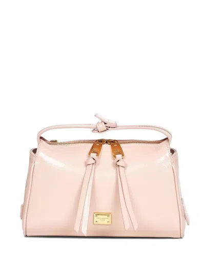 Dolce & Gabbana Vittoria Knotted Leather Zip Tote Bag In Pink