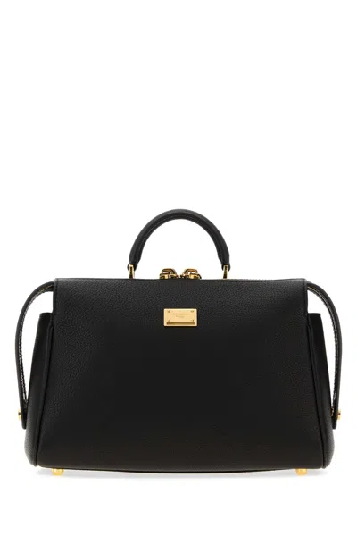 Dolce & Gabbana Vittoria Leather Handbag, 24 Cm Wide X 18 Cm High X 10 Cm Deep In Black