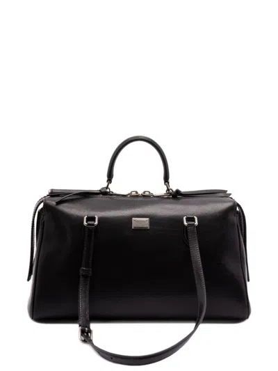 Dolce & Gabbana Vittoria Leather Handbag In Black