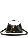 Dolce & Gabbana Vittoria Leather Bag Chain Strap Heart Charm In Black