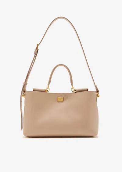 Dolce & Gabbana Vittoria Leather Top Handle Bag In Pink