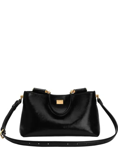 Dolce & Gabbana Vittoria Leather Tote Bag In Black