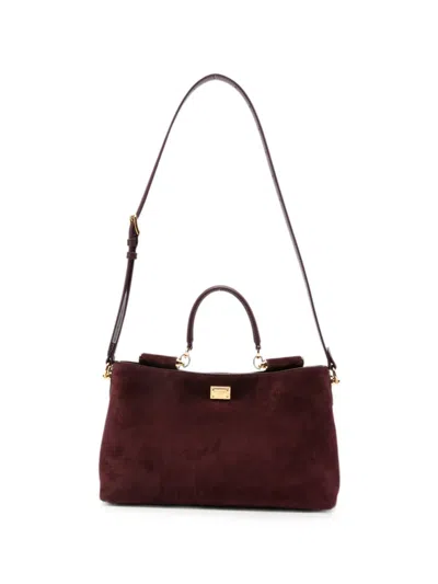 Dolce & Gabbana Red Vittoria Medium Satchel In Burgundy