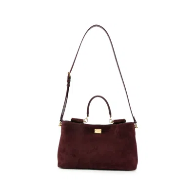 Dolce & Gabbana Vittoria Logo-plaque Tote Bag In Red
