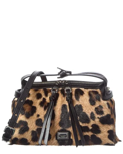 Dolce & Gabbana Vittoria Mini Haircalf Clutch In Brown