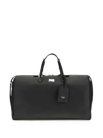 Dolce & Gabbana Vittoria Travel Bag In Calfskin In Black