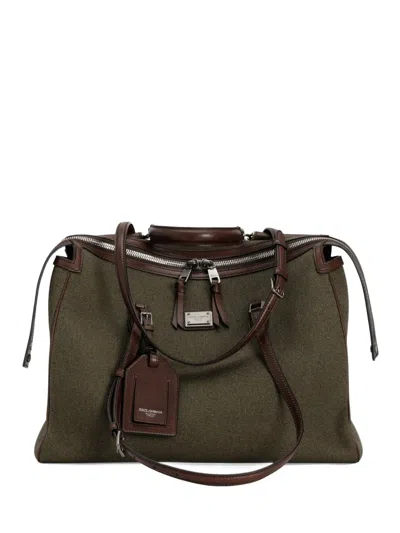 Dolce & Gabbana Vittoria Tote Bag Mit Reissverschluss In Green