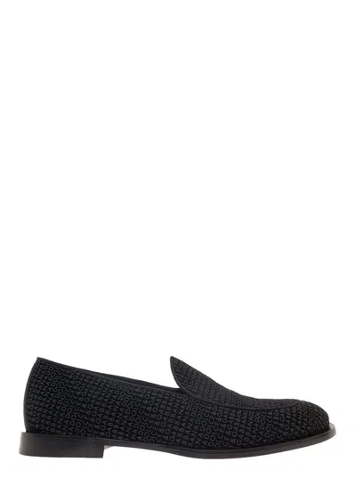 Dolce & Gabbana Logo Monogram Loafers In Black