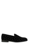 Dolce & Gabbana 'vivaldi' Black Loafers With All-over Logo Lettering