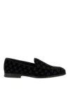 Dolce & Gabbana 'vivaldi' Black Loafers With All-over Logo Lettering In Black