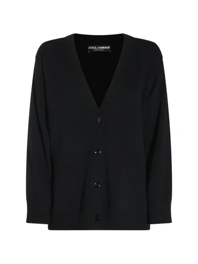 Dolce & Gabbana V-neck Cardigan In Black