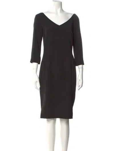 Pre-owned Dolce & Gabbana V-neck Knee-length Dress In Black