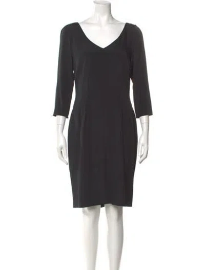 Pre-owned Dolce & Gabbana V-neck Knee-length Dress In Gray