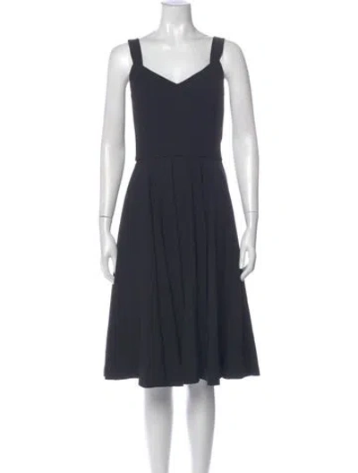 Pre-owned Dolce & Gabbana V-neck Knee-length Dress W/ Tags In Blue
