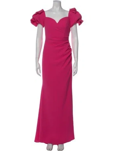 Pre-owned Dolce & Gabbana V-neck Long Dress In Pink