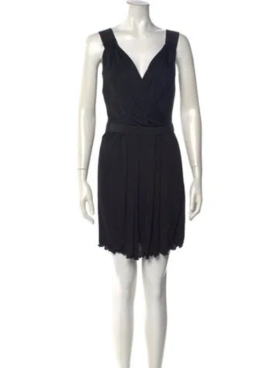 Pre-owned Dolce & Gabbana V-neck Mini Dress In Black