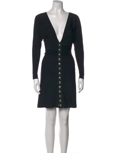 Pre-owned Dolce & Gabbana V-neck Mini Dress In Black