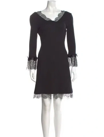 Pre-owned Dolce & Gabbana V-neck Mini Dress In Gray