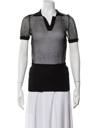 Pre-owned Dolce & Gabbana V-neck Short Sleeve Polo In Black