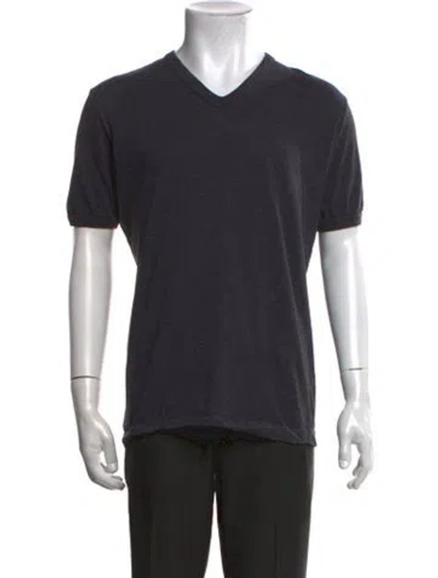 Pre-owned Dolce & Gabbana V-neck Short Sleeve T-shirt In Black