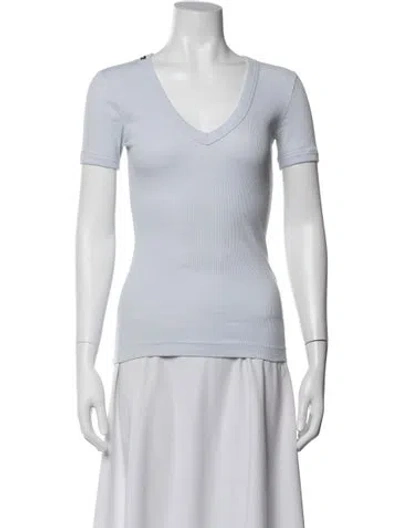 Pre-owned Dolce & Gabbana V-neck Short Sleeve T-shirt In Blue