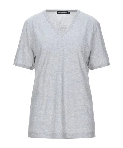 Dolce & Gabbana V-neck Short-sleeve T-shirt In White