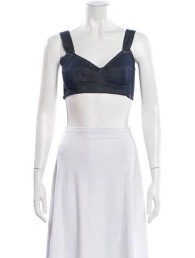 Pre-owned Dolce & Gabbana V-neck Sleeveless Sports Bra In Black