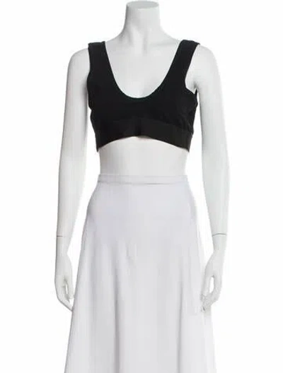 Pre-owned Dolce & Gabbana V-neck Sleeveless Sports Bra In Black