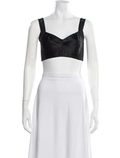 Pre-owned Dolce & Gabbana V-neck Sleeveless Sports Bra In Black