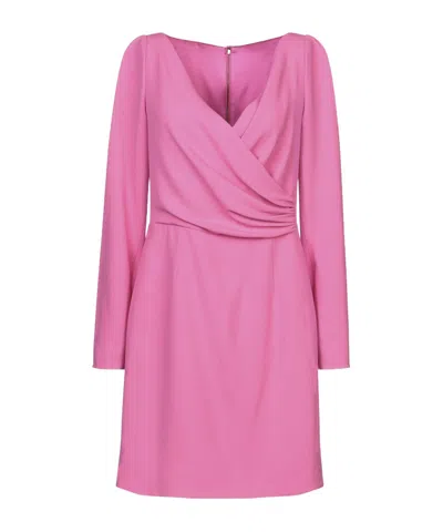 Dolce & Gabbana V-neck Slim-fit Dress In Pink