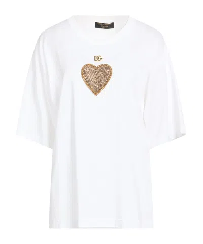 Dolce & Gabbana V-neck Solid Color Short-sleeve T-shirt In White