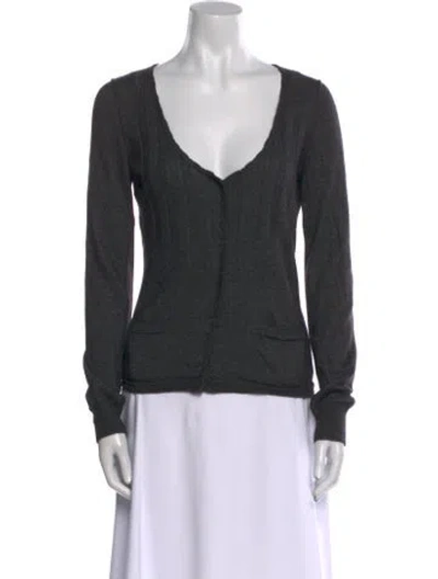 Pre-owned Dolce & Gabbana V-neck Sweater In Gray