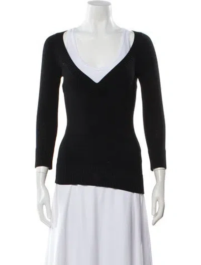 Pre-owned Dolce & Gabbana V-neck Sweater In Gray