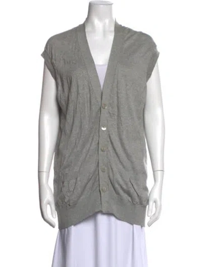 Pre-owned Dolce & Gabbana V-neck Sweater In Grey
