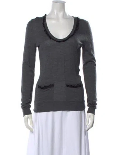 Pre-owned Dolce & Gabbana V-neck Sweater In Grey