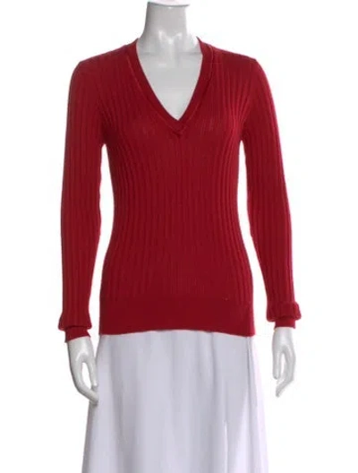 Pre-owned Dolce & Gabbana V-neck Sweater In Red