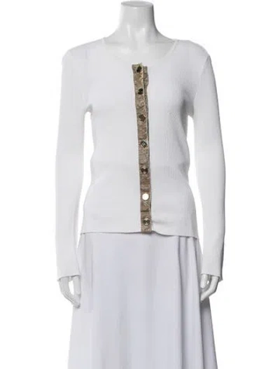 Pre-owned Dolce & Gabbana V-neck Sweater In White