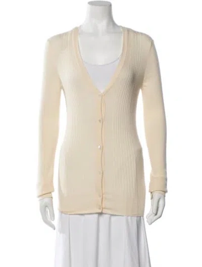 Pre-owned Dolce & Gabbana V-neck Sweater In Yellow