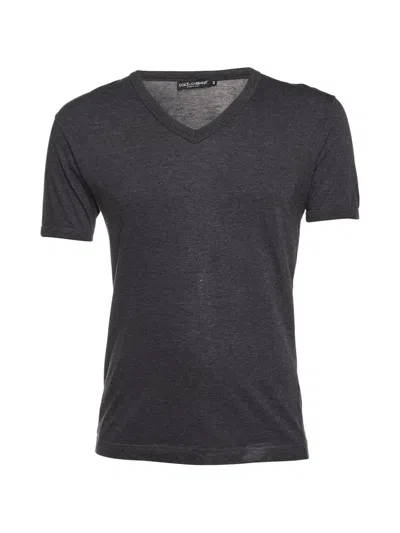 Pre-owned Dolce & Gabbana V-neck T-shirt In Gray