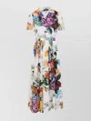 Dolce & Gabbana Pleated Floral-print Cotton-poplin Midi Dress In Multi