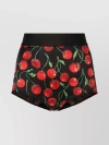DOLCE & GABBANA WAISTBAND PANTIES WITH CHERRY PRINT AND CONTRAST TRIM