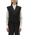 Dolce & Gabbana Sleeveless Double-breasted Tuxedo Jacket In Black