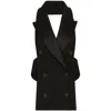 Dolce & Gabbana Open-back Virgin Wool-blend Waistcoat In Brown