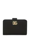 Dolce & Gabbana Foldover Logo Top Cardholder In Black