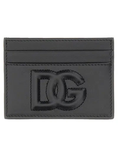 Dolce & Gabbana Signature Logo Card Holder In Black