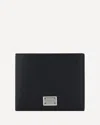 Dolce & Gabbana Black Dauphine Leather Wallet With Logo Plaque In Black
