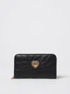 Dolce & Gabbana Quilted Heart Wallets Gold-tone Hardware In Black