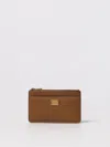 Dolce & Gabbana Plonge Leather Card Holder In Brown
