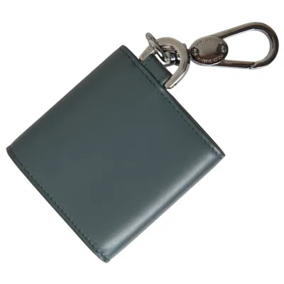 Pre-owned Dolce & Gabbana Wallet Green Leather Dg Logo Keyring Coin Purse Keyring 540usd