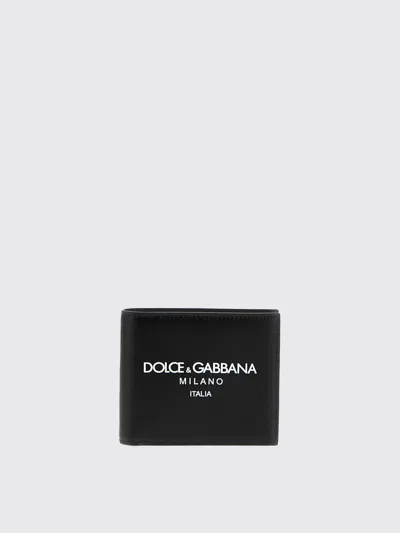 Dolce & Gabbana Wallet In Cowhide With Contrasting Logo In Black